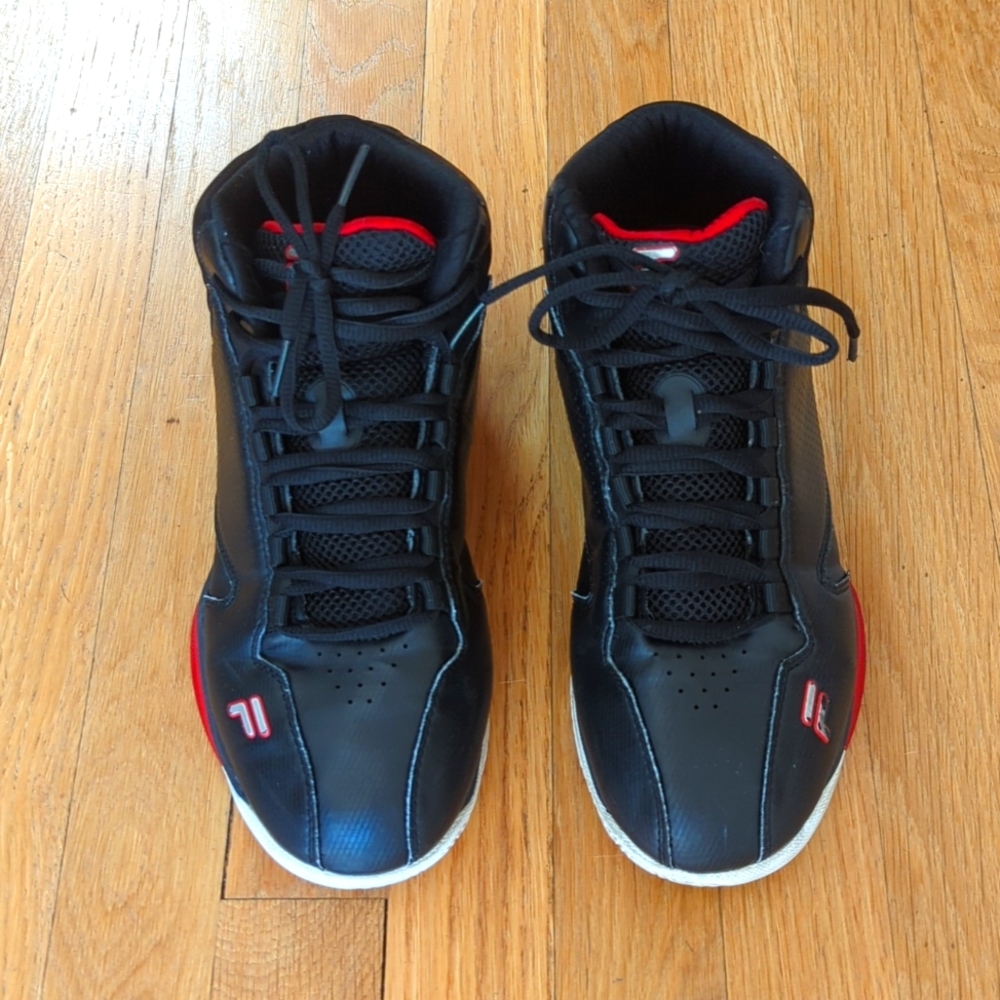 Fila Men's Black & Red High Top Basketball Shoes Size 8